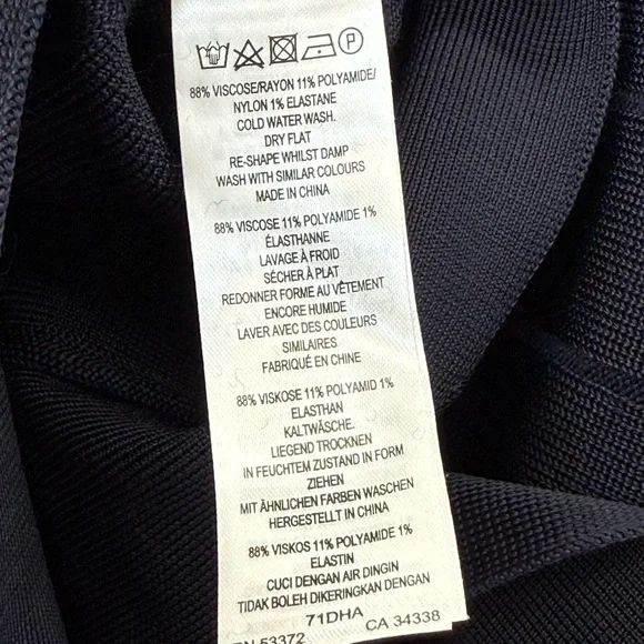 French Connection Navy Blue One-Shoulder Dress Size 2 - Picture 15 of 16